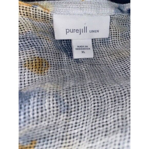 J.Jill Linen Gauze Floral Tunic Blouse size XL - Picture 7 of 9